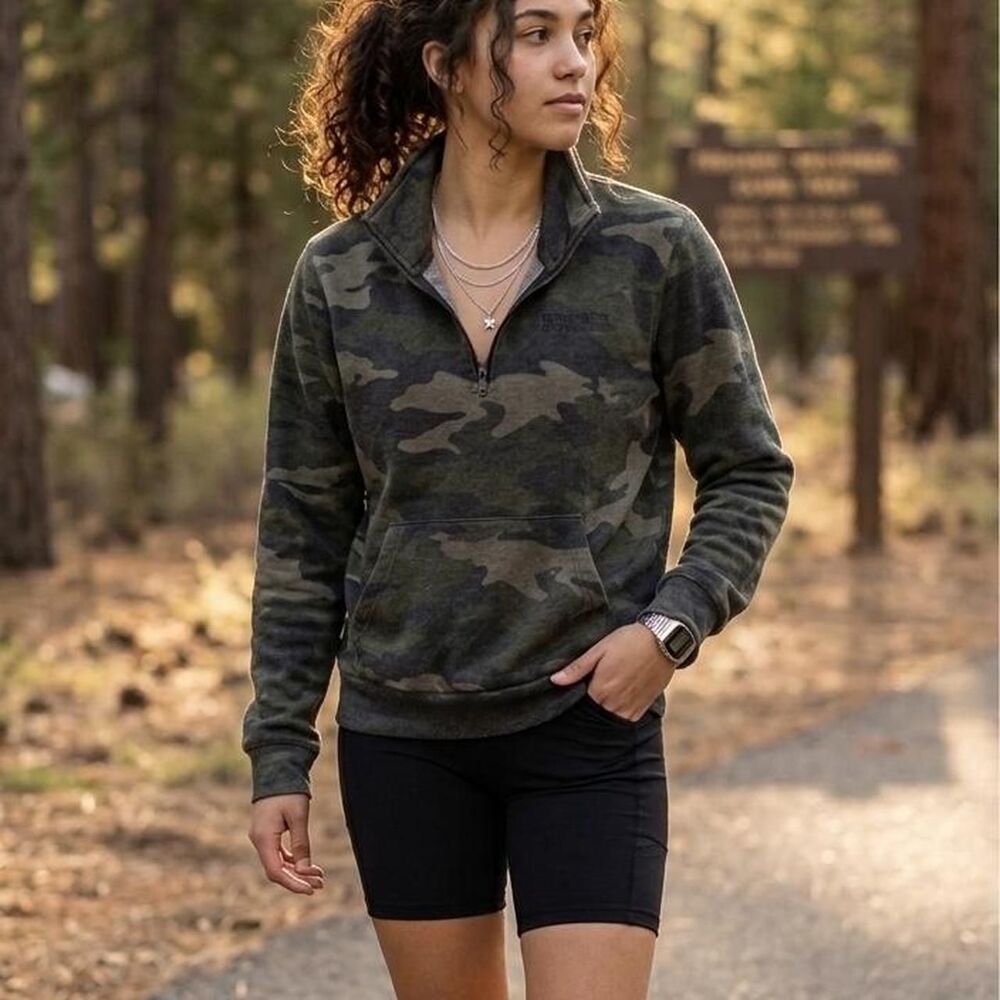 Victoria-s-secret-pink Women's Green and Khaki Sweatshirt